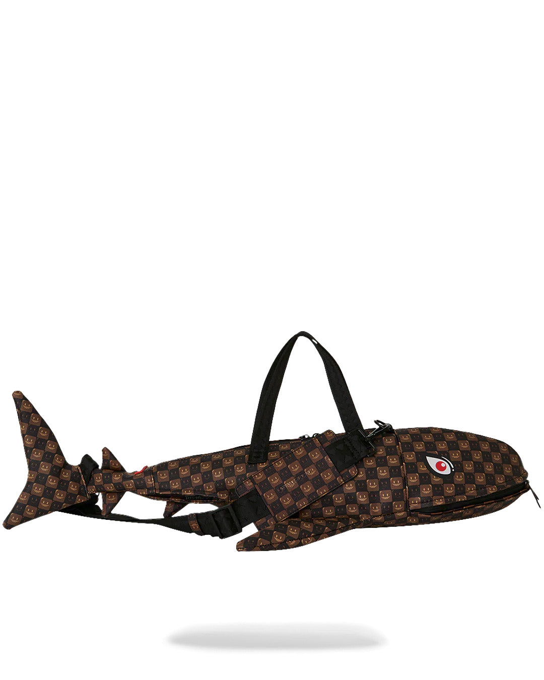 SHARKS IN PARIS WTF BUBBLE BROWN CHECK SHARK DUFFLE