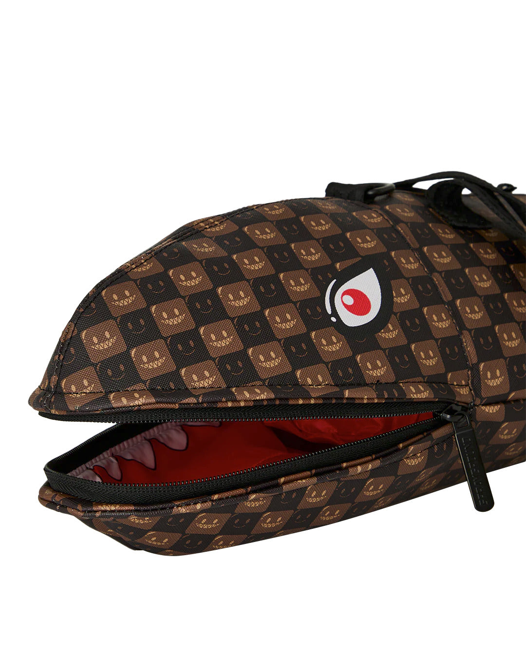 SHARKS IN PARIS WTF BUBBLE BROWN CHECK SHARK DUFFLE