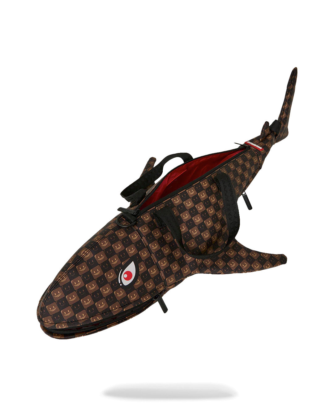 SHARKS IN PARIS WTF BUBBLE BROWN CHECK SHARK DUFFLE