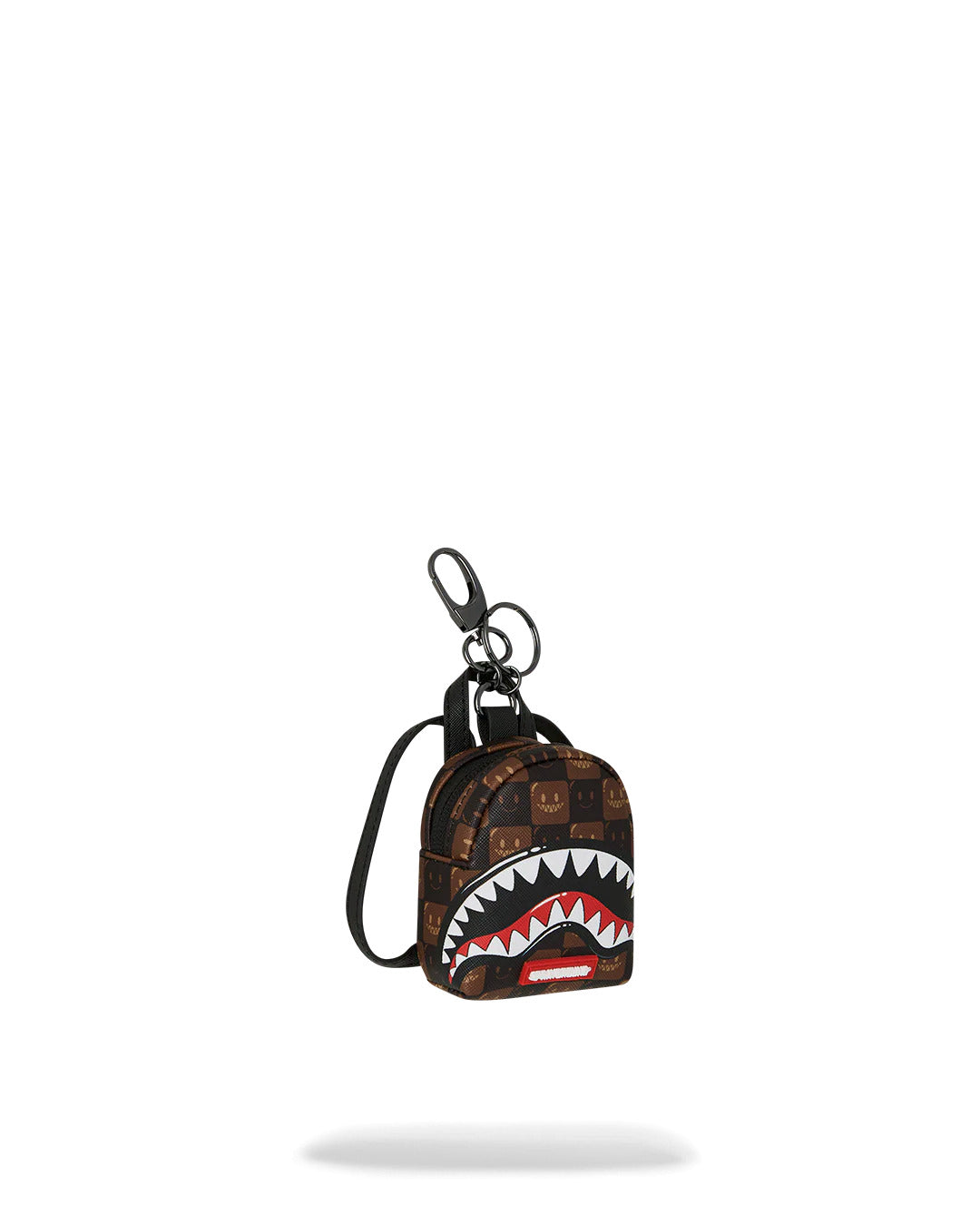 SHARKS IN PARIS WTF BUBBLE BROWN CHECK BACKPACK KEYCHAIN