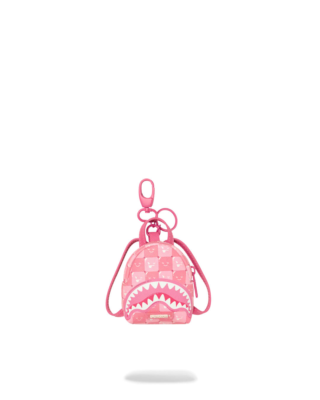 PINK NEW CHECK FACES BACKPACK KEYCHAIN