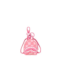 PINK NEW CHECK FACES BACKPACK KEYCHAIN