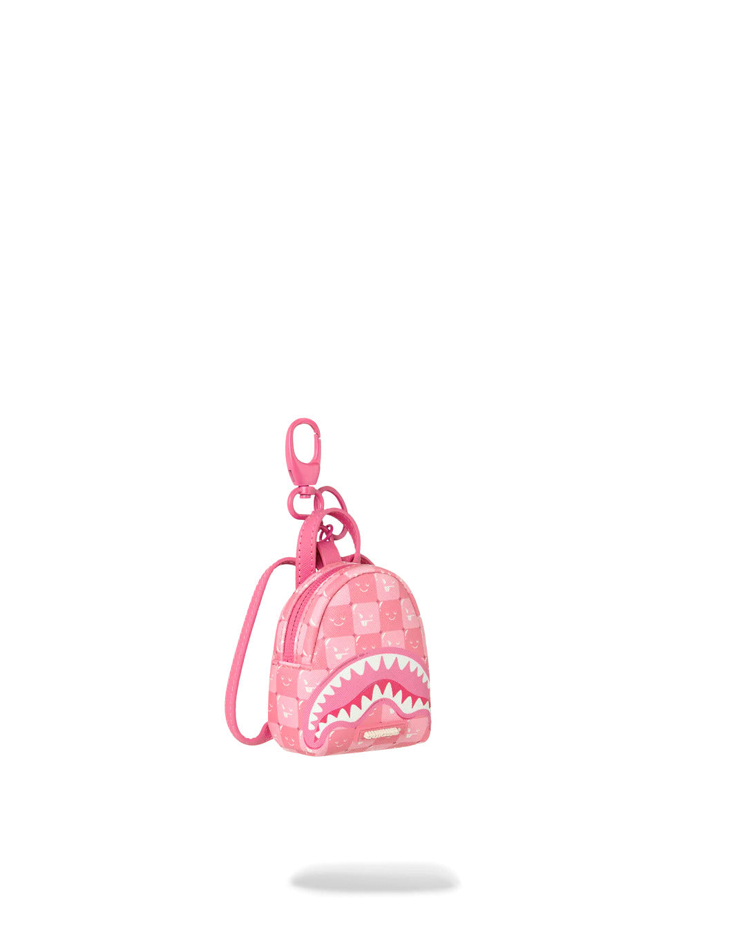 PINK NEW CHECK FACES BACKPACK KEYCHAIN