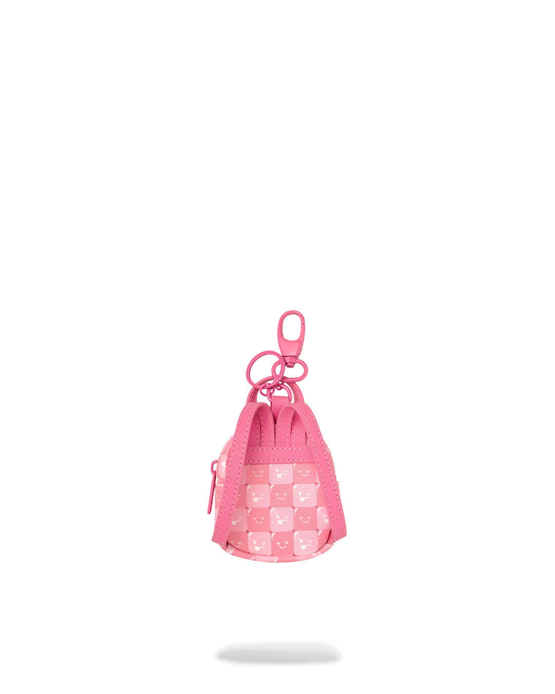 PINK NEW CHECK FACES BACKPACK KEYCHAIN