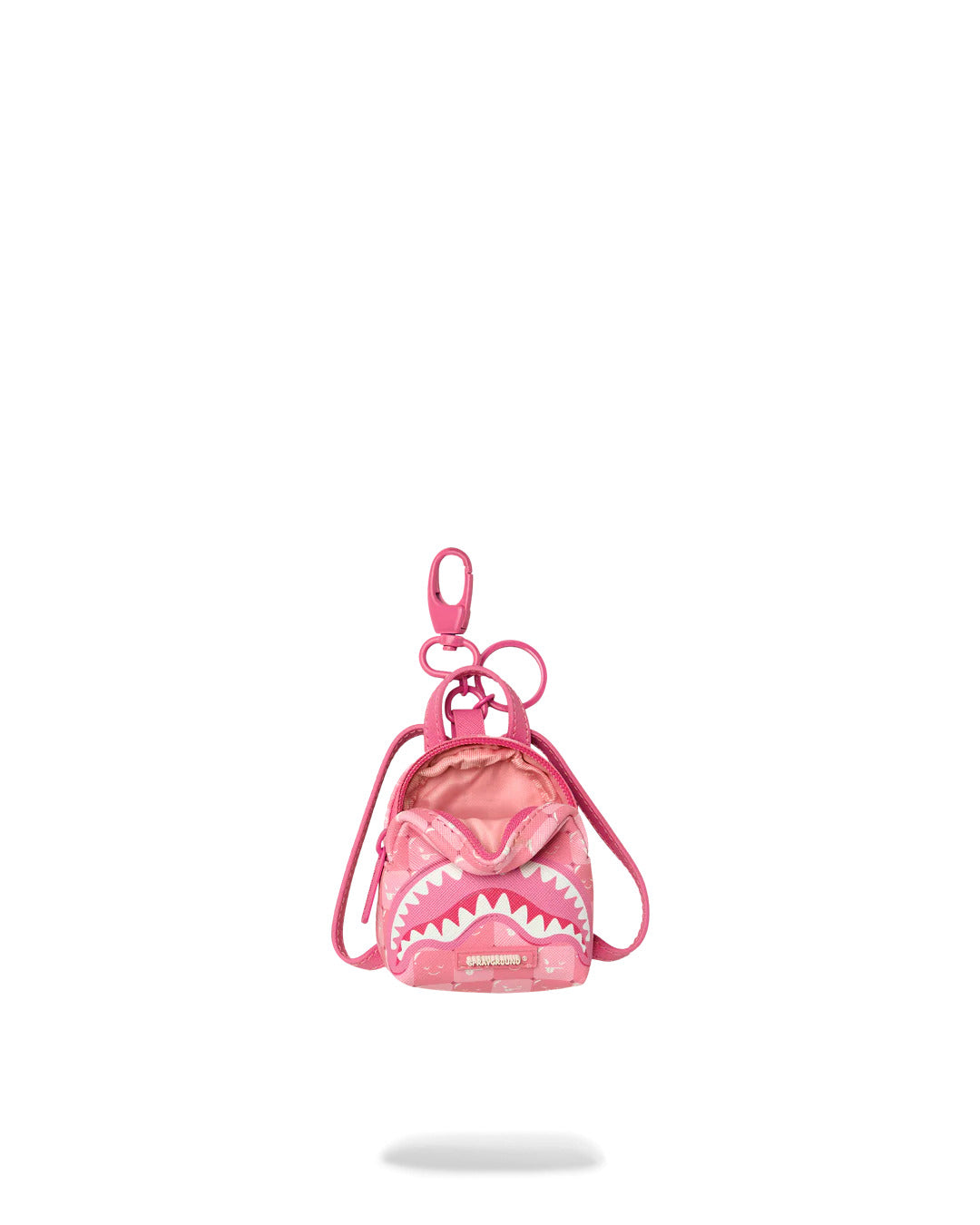 PINK NEW CHECK FACES BACKPACK KEYCHAIN