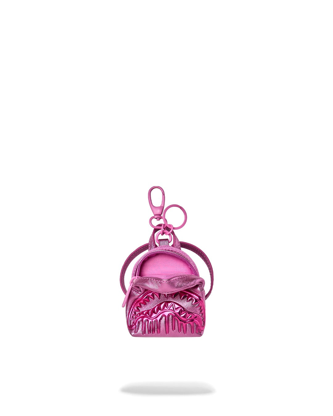 METALLIC PINK METALLIC DRIP BACKPACK KEYCHAIN