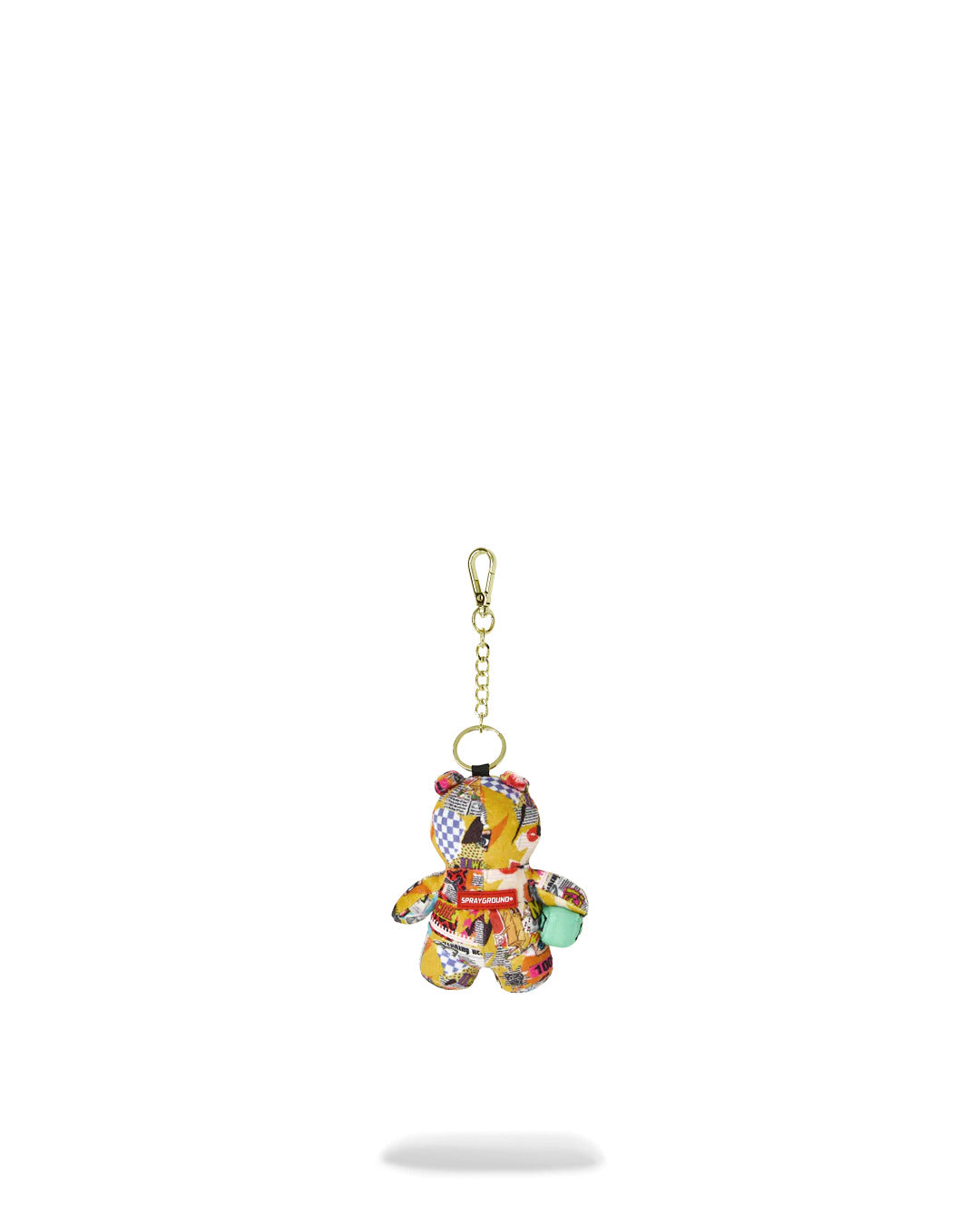 MAGAZINE COLLAGE BEAR KEYCHAIN
