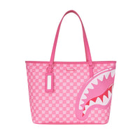 PINK NEW CHECK FACES TOTE