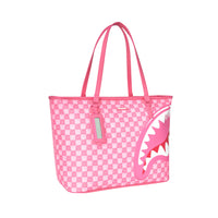 PINK NEW CHECK FACES TOTE