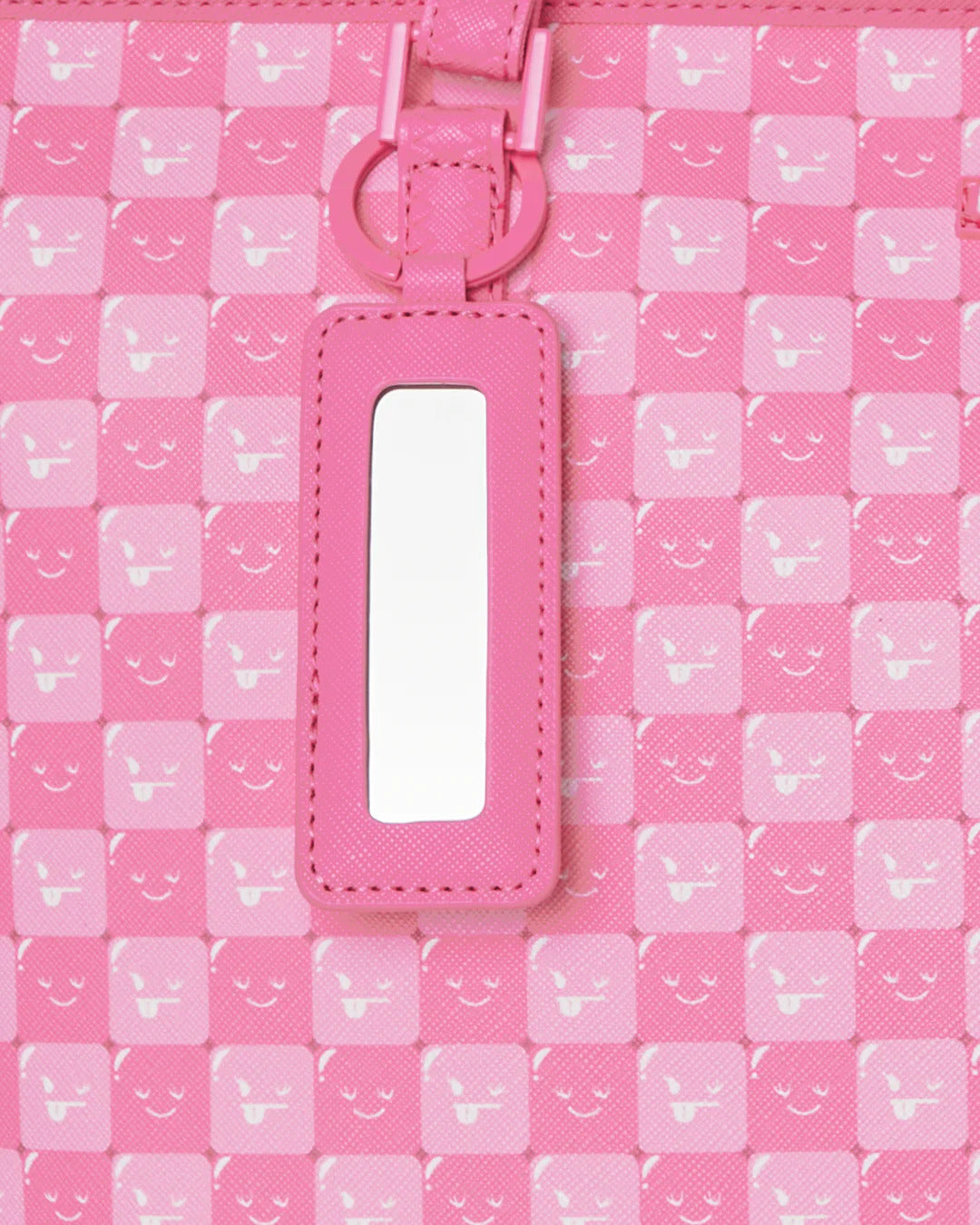 PINK NEW CHECK FACES TOTE