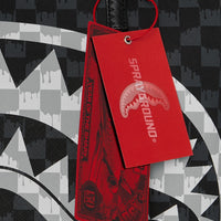 BLACK AND WHITE DRIP CHECK SHARK TOTE