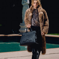 RAISED CHECK TRAVEL TOTE