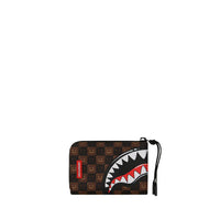 SHARKS IN PARIS WTF BUBBLE BROWN CHECK WALLET