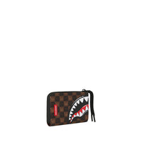SHARKS IN PARIS WTF BUBBLE BROWN CHECK WALLET