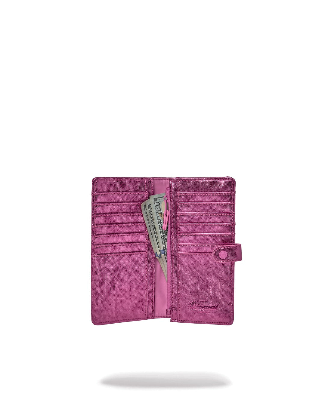 METALLIC PINK METALLIC DRIP SINGLE FOLD WALLET