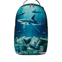 SHARK UNDER WATER WITH MONEY BACKPACK