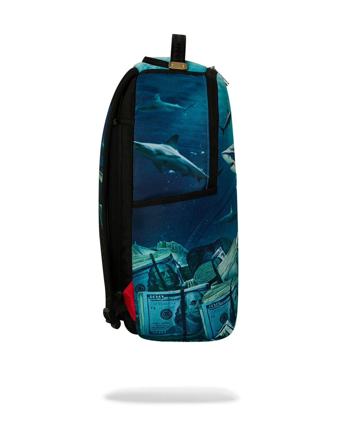 SHARK UNDER WATER WITH MONEY BACKPACK