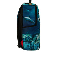 SHARK UNDER WATER WITH MONEY BACKPACK