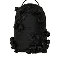 NYBG BLACK LEATHER FLOWERS BACKPACK