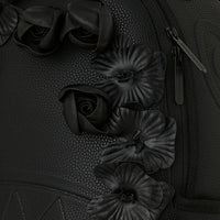 NYBG BLACK LEATHER FLOWERS BACKPACK