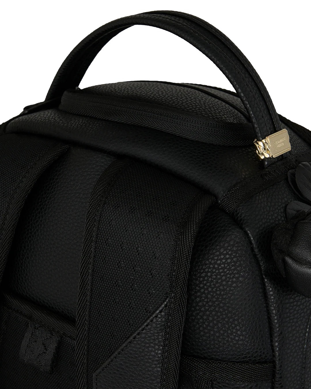 NYBG BLACK LEATHER FLOWERS BACKPACK