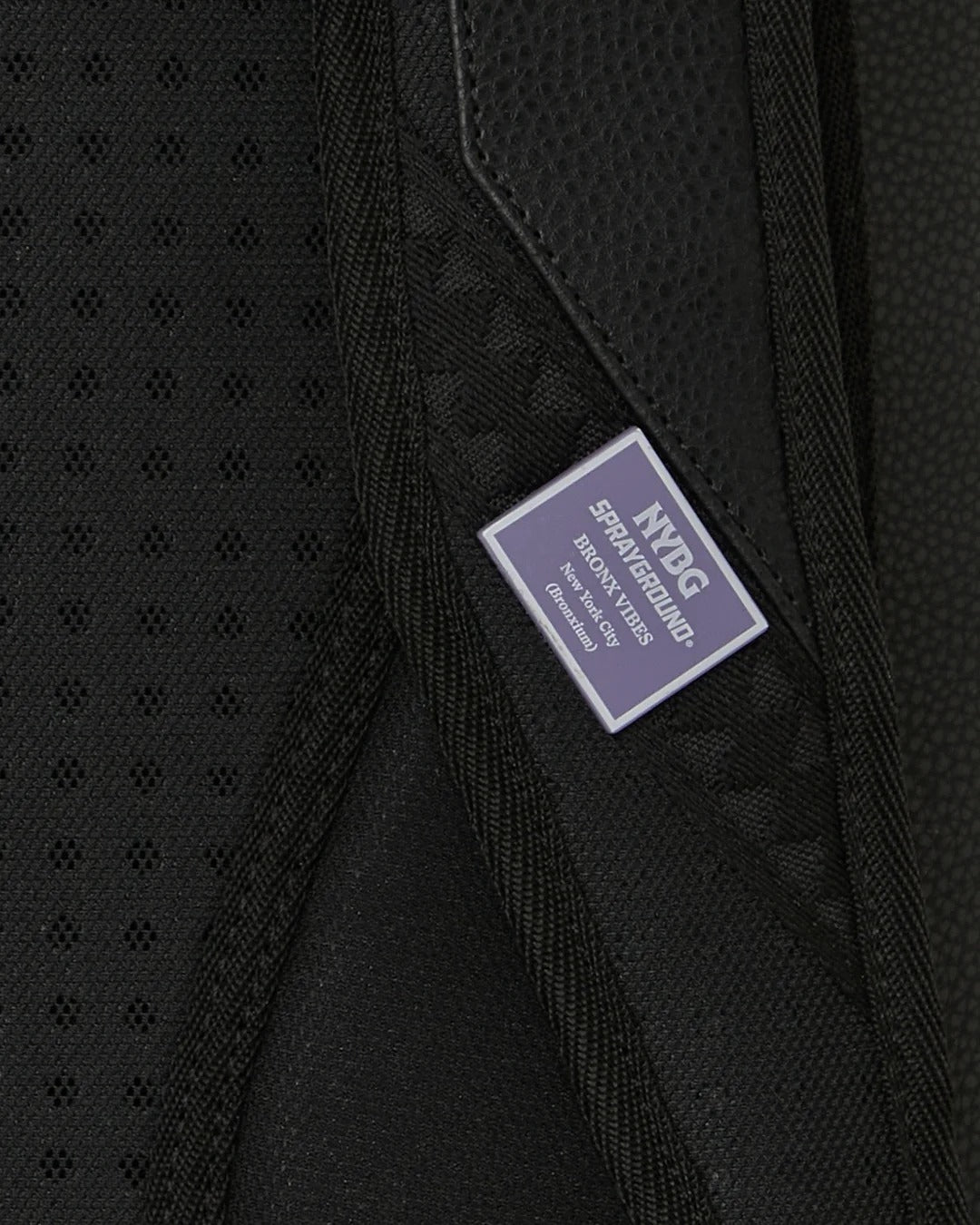 NYBG BLACK LEATHER FLOWERS BACKPACK