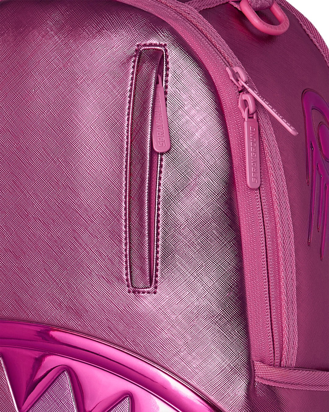 METALLIC PINK METALLIC DRIP BACKPACK