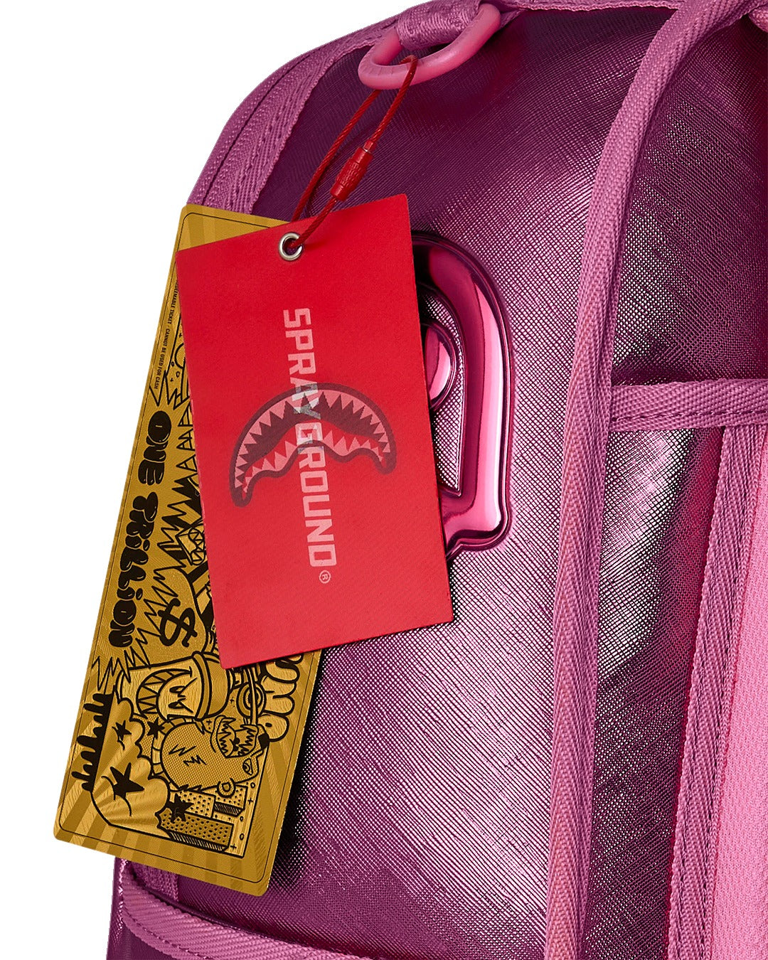 METALLIC PINK METALLIC DRIP BACKPACK