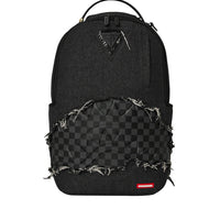 BLACK DENIM TEAR SHARK BACKPACK