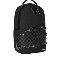 BLACK DENIM TEAR SHARK BACKPACK