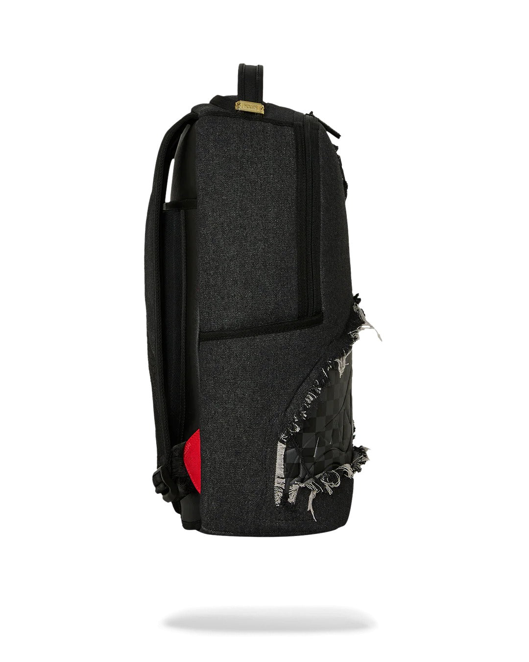BLACK DENIM TEAR SHARK BACKPACK