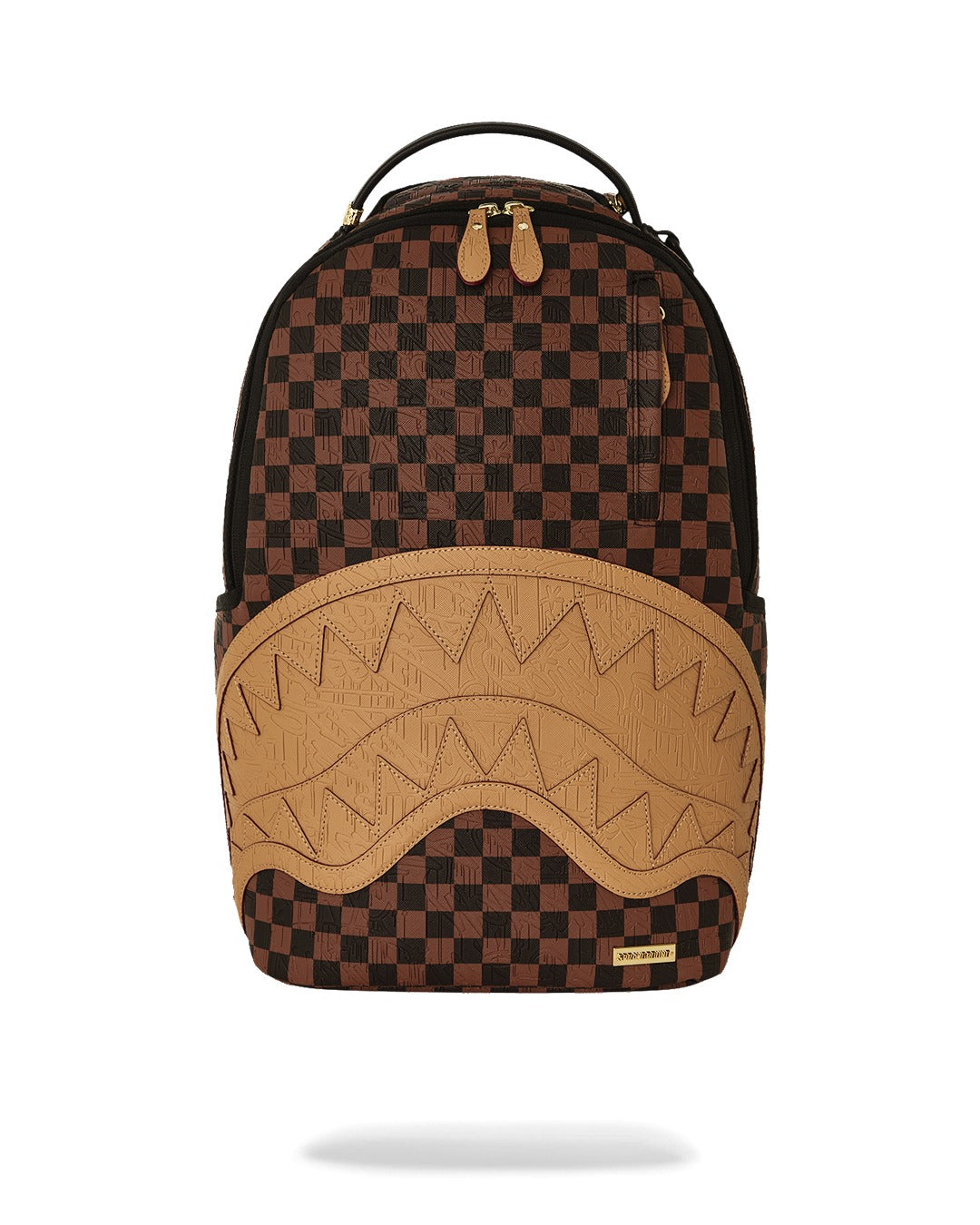 EMBOSSED CHECK BROWN BACKPACK