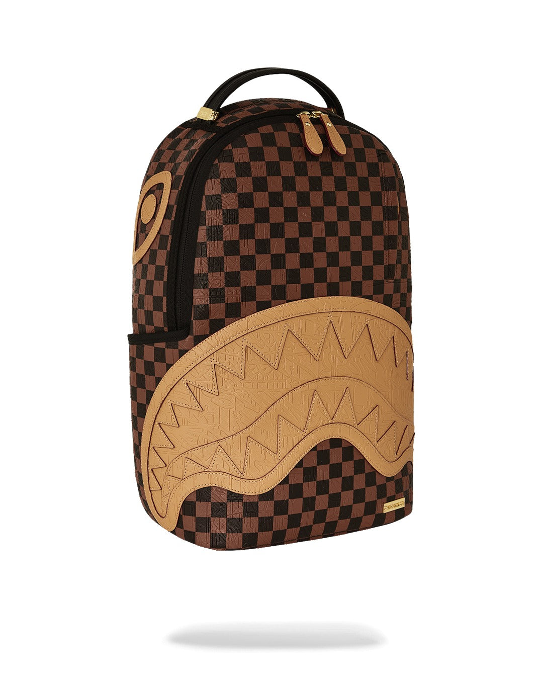EMBOSSED CHECK BROWN BACKPACK