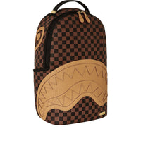 EMBOSSED CHECK BROWN BACKPACK