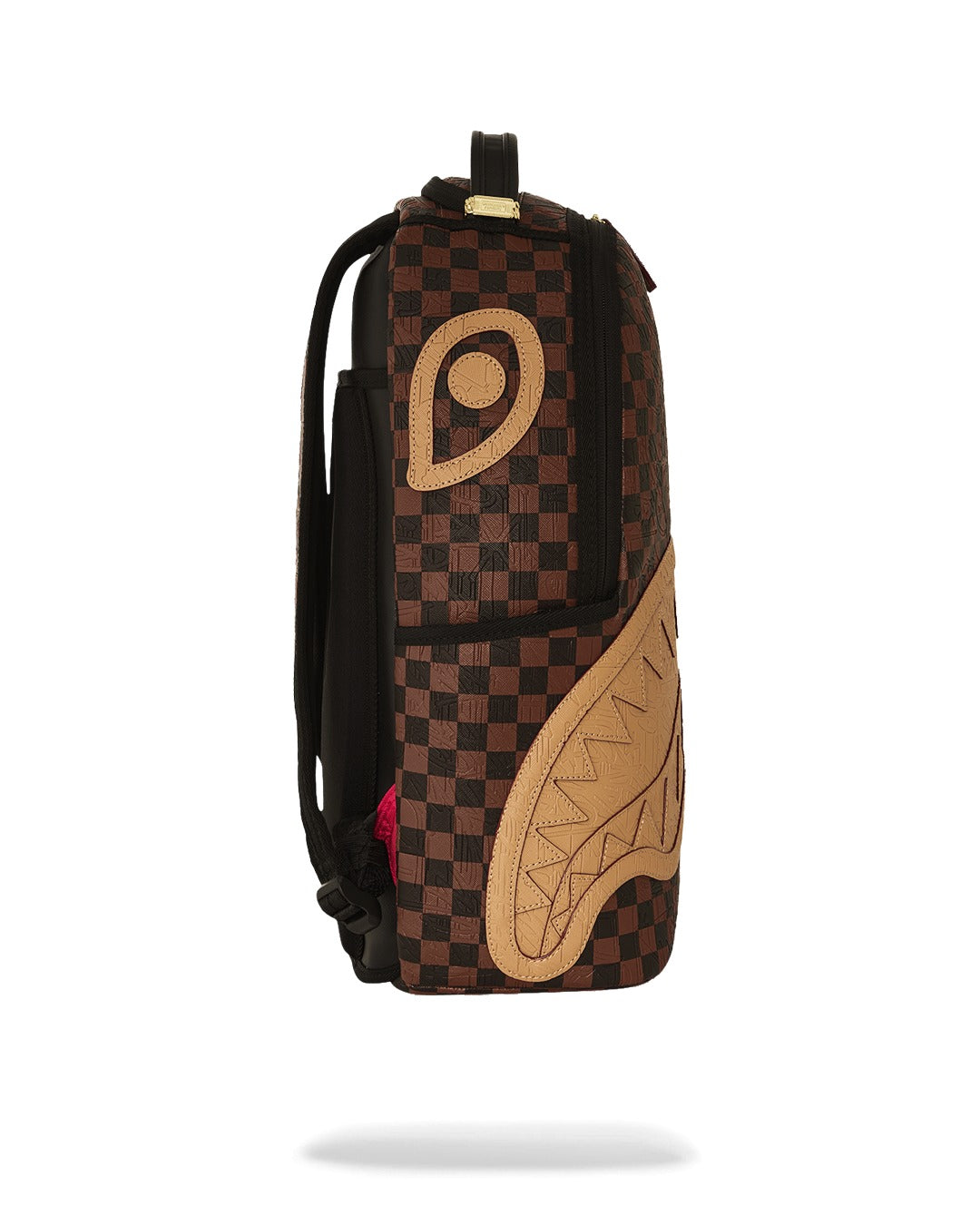 EMBOSSED CHECK BROWN BACKPACK
