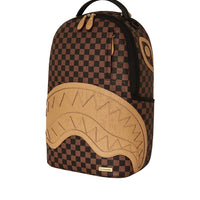EMBOSSED CHECK BROWN BACKPACK
