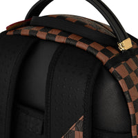 EMBOSSED CHECK BROWN BACKPACK