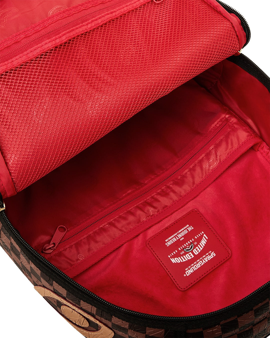 EMBOSSED CHECK BROWN BACKPACK