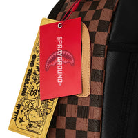 EMBOSSED CHECK BROWN BACKPACK