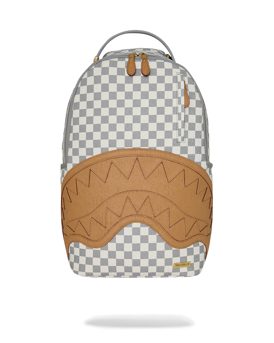 EMBOSSED CREAM CHECK BACKPACK