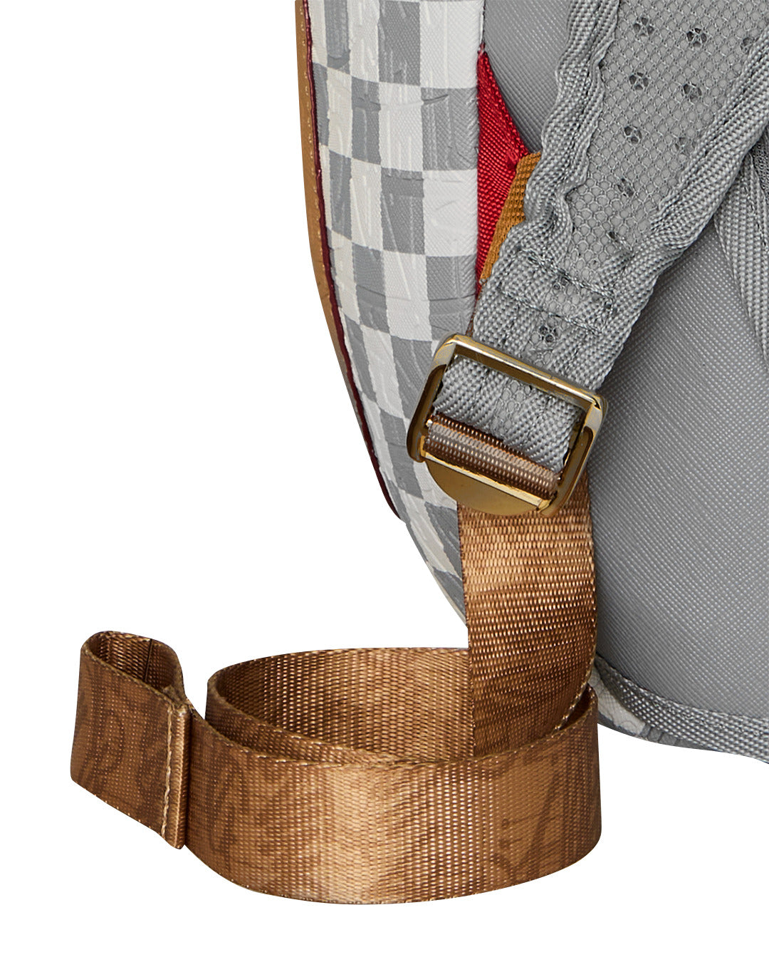 EMBOSSED CREAM CHECK BACKPACK