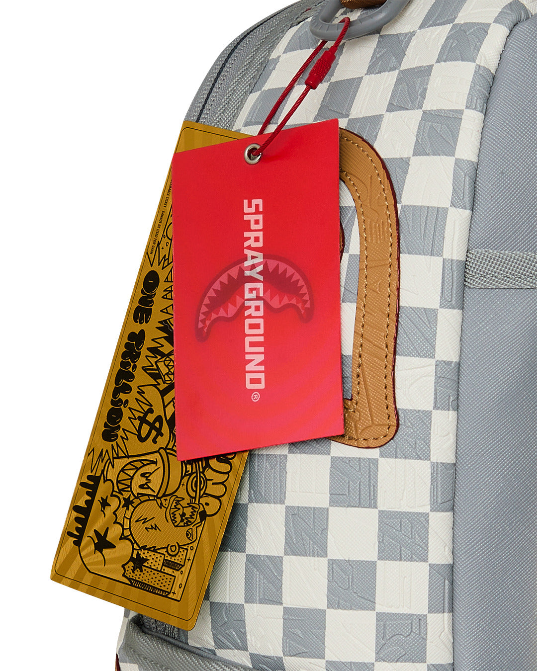 EMBOSSED CREAM CHECK BACKPACK