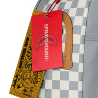 EMBOSSED CREAM CHECK BACKPACK