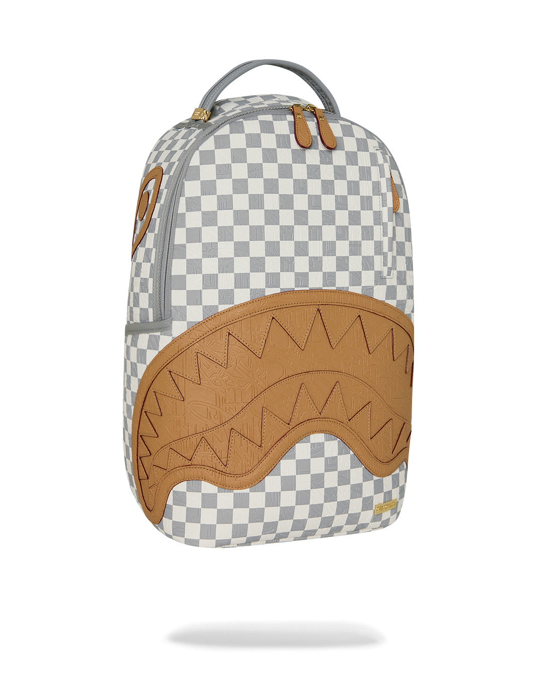 EMBOSSED CREAM CHECK BACKPACK