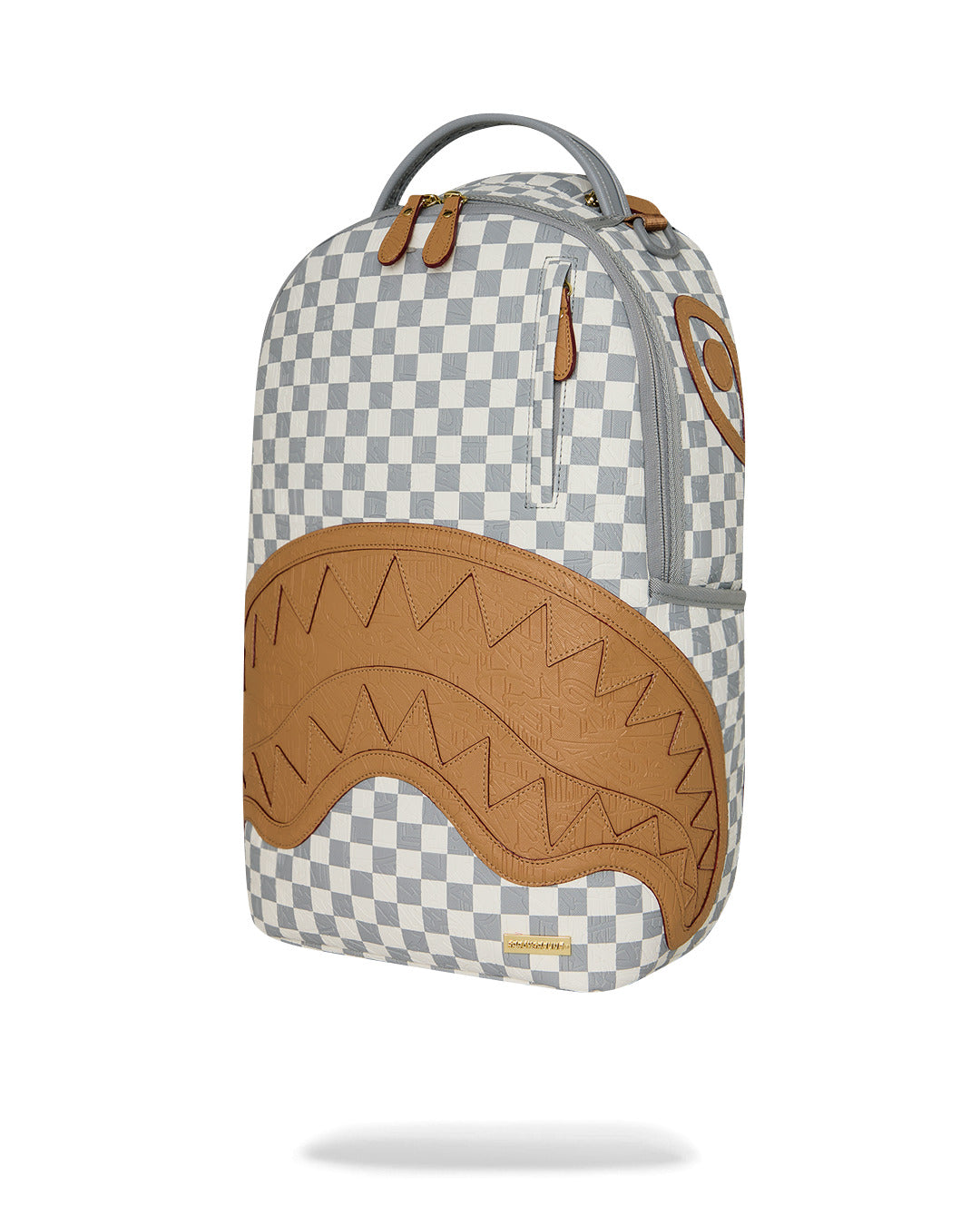 EMBOSSED CREAM CHECK BACKPACK