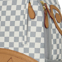 EMBOSSED CREAM CHECK BACKPACK