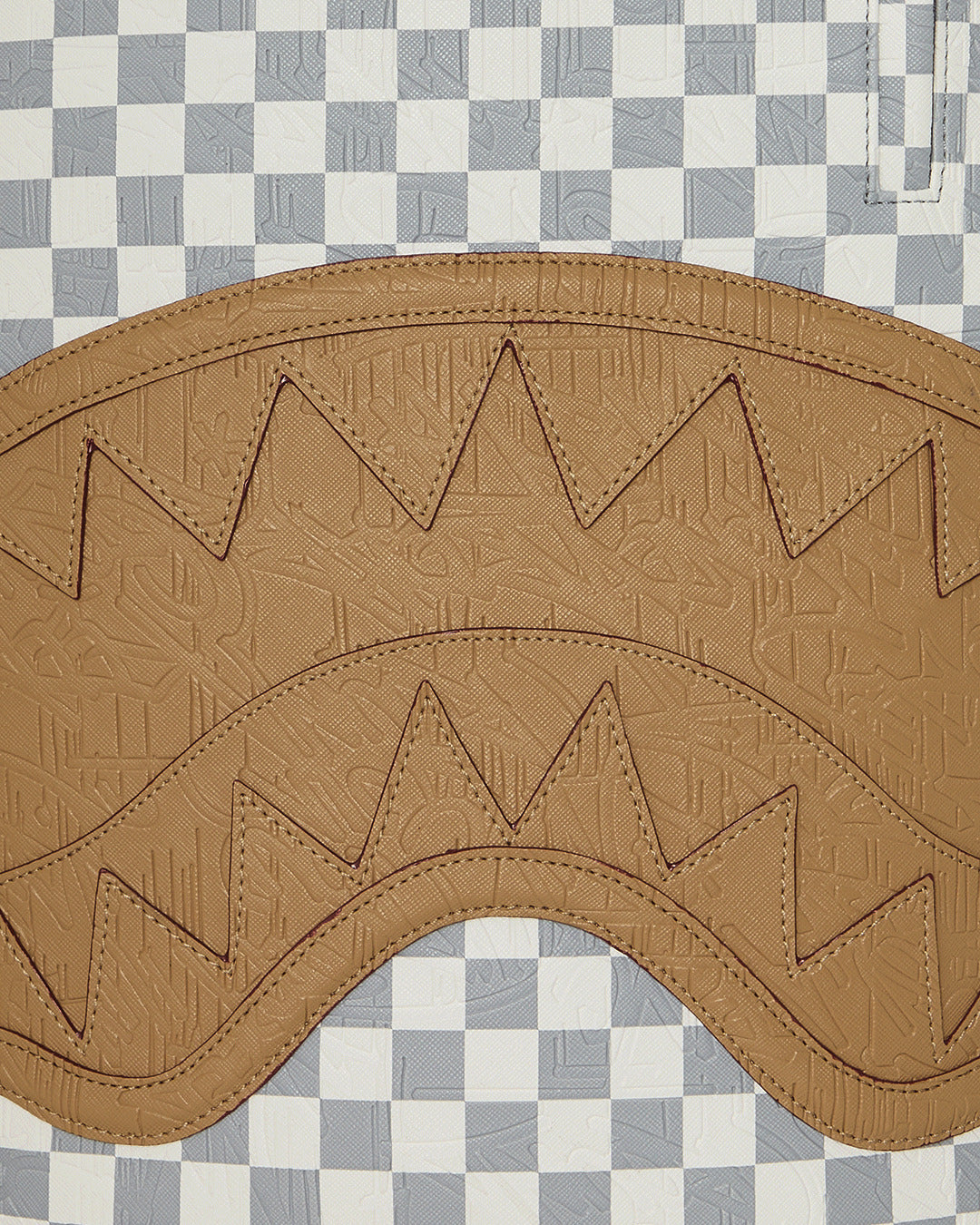 EMBOSSED CREAM CHECK BACKPACK