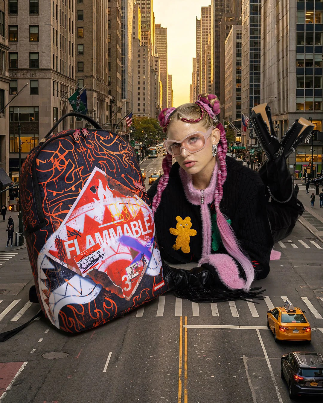 FLAMMABLE SIGN BACKPACK