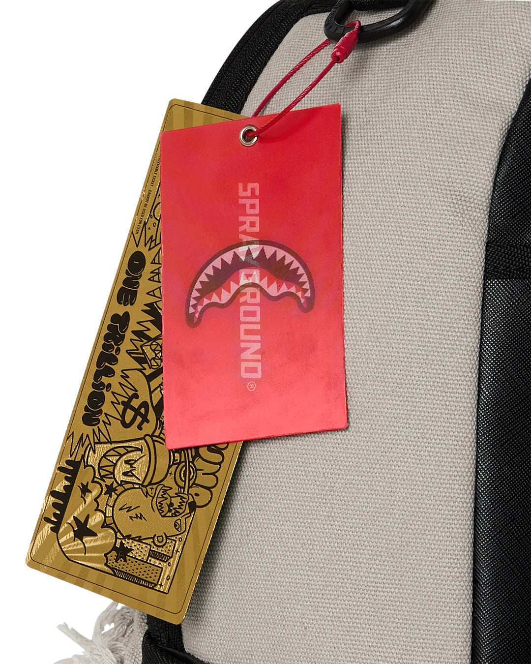 CREAM DENIM TEAR SHARK BACKPACK