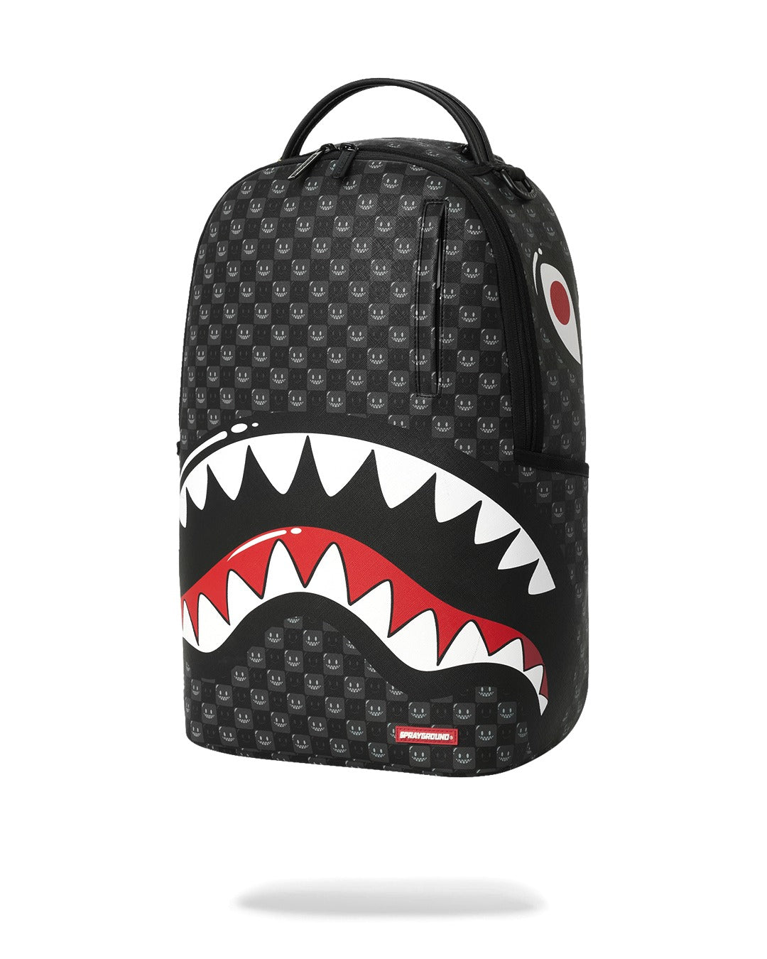 SHARKS IN PARIS WTF BUBBLY BLACK CHECK BACKPACK